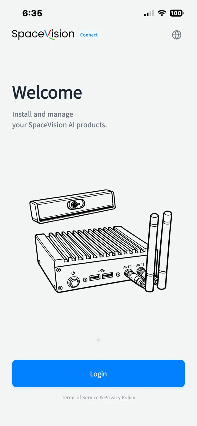 Setup app guidance screen